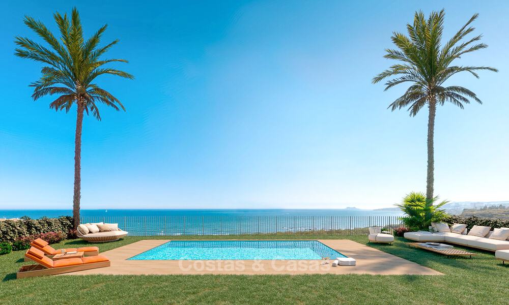 Stunning new avant-garde design terrace houses with sea views for sale in a prestigious golf resort in Mijas Costa, Costa del Sol 32664
