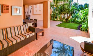 Spacious luxury flat with a generous terrace and garden for sale in prestigious development on the Golden Mile in Marbella 32747 