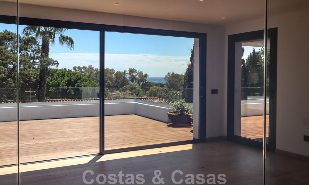 Move in ready, renovated contemporary beachside villa with panoramic sea views for sale in East Marbella 32777