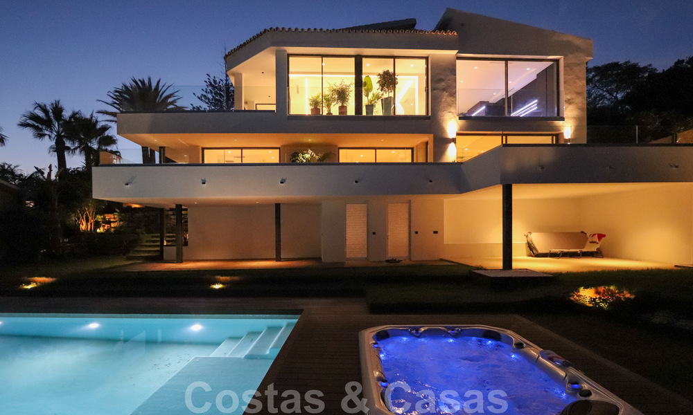 Move in ready, renovated contemporary beachside villa with panoramic sea views for sale in East Marbella 32801