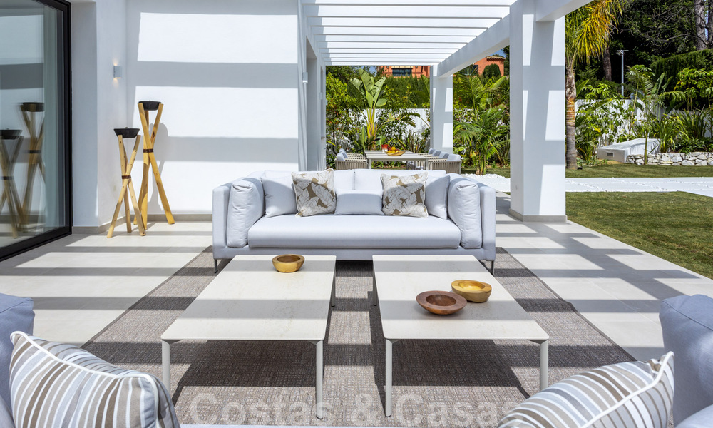 New contemporary Mediterranean style beachside villa for sale, Guadalmina Baja, Marbella 33680