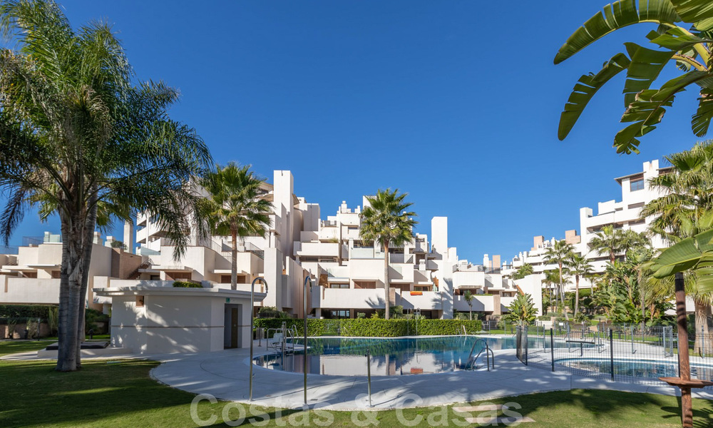 Modern penthouse apartment for sale with private pool and sea views, within a frontline beach complex, between Marbella and Estepona 33724