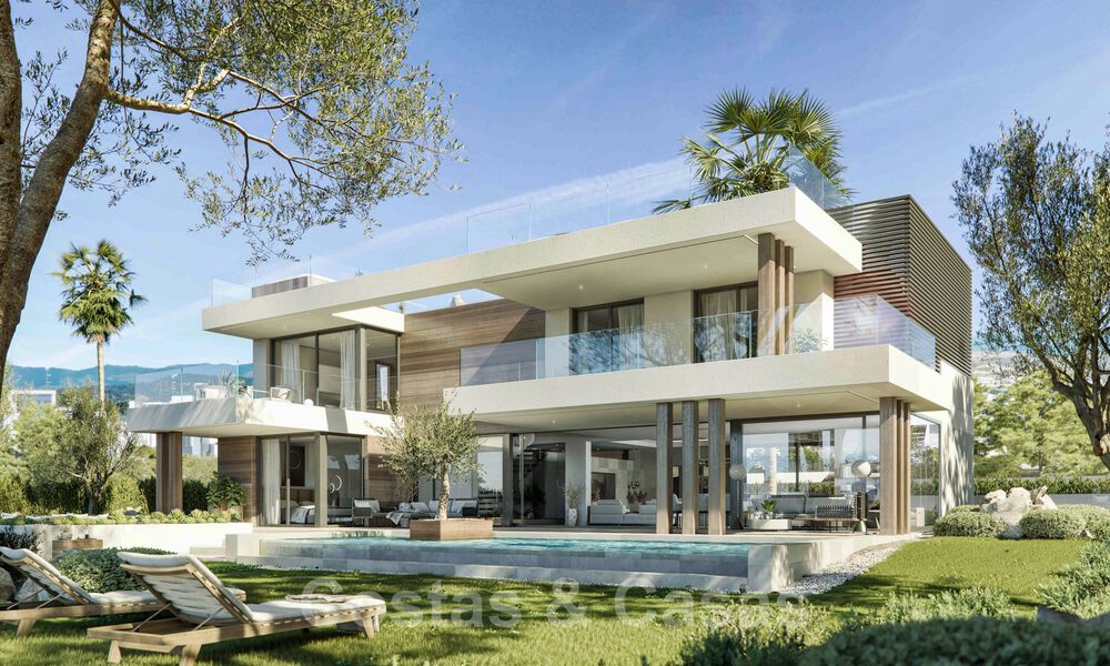 Newly built villas for sale in a modern style with sea views on the New Golden Mile between Marbella and Estepona 33895