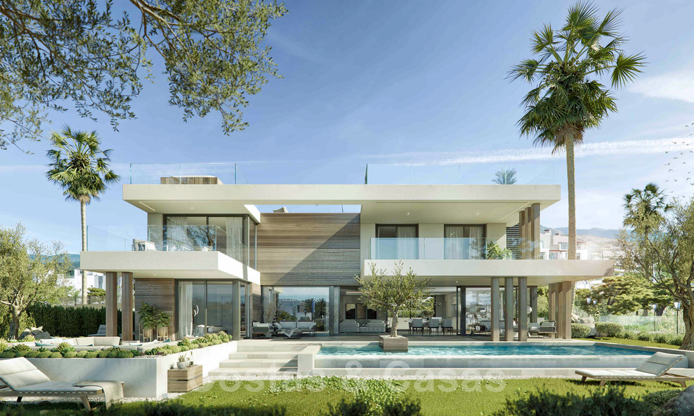 Newly built villas for sale in a modern style with sea views on the New Golden Mile between Marbella and Estepona 33896