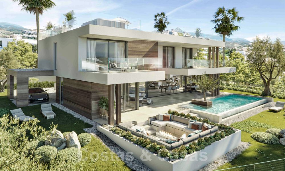 Newly built villas for sale in a modern style with sea views on the New Golden Mile between Marbella and Estepona 33897