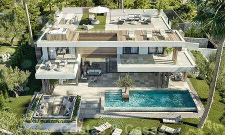 Newly built villas for sale in a modern style with sea views on the New Golden Mile between Marbella and Estepona 33902