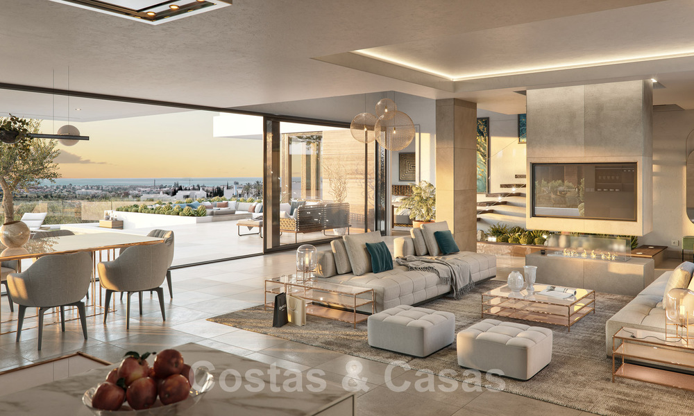 Newly built villas for sale in a modern style with sea views on the New Golden Mile between Marbella and Estepona 33904