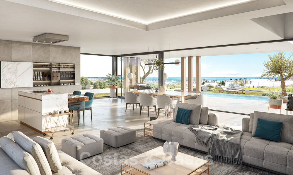 Newly built villas for sale in a modern style with sea views on the New Golden Mile between Marbella and Estepona 33909