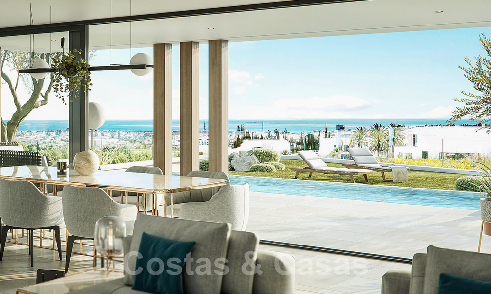 Newly built villas for sale in a modern style with sea views on the New Golden Mile between Marbella and Estepona 33911