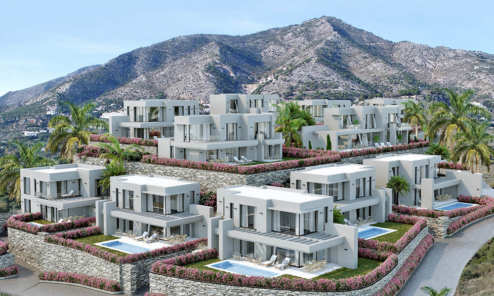 New modern villas for sale with panoramic sea and mountain views in Mijas, Costa del Sol 34119