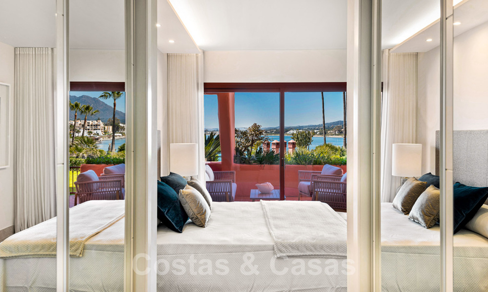 Frontline beach luxury garden flat for sale in an exclusive complex between Marbella and Estepona 34198