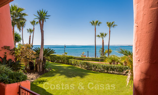 Frontline beach luxury garden flat for sale in an exclusive complex between Marbella and Estepona 34199 