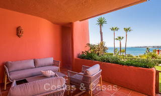 Frontline beach luxury garden flat for sale in an exclusive complex between Marbella and Estepona 34200 