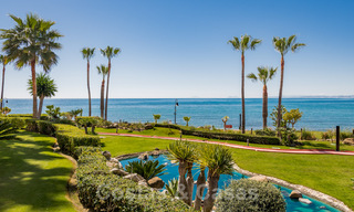 Frontline beach luxury garden flat for sale in an exclusive complex between Marbella and Estepona 34204 