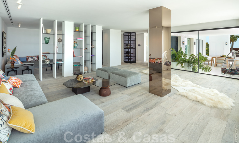 Modern Mediterranean design villa for sale with panoramic sea views in Cascada de Camojan, Golden Mile, Marbella 34313