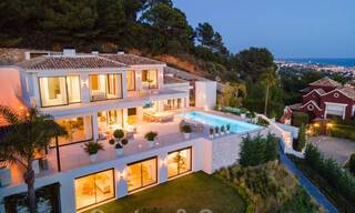 Modern Mediterranean design villa for sale with panoramic sea views in Cascada de Camojan, Golden Mile, Marbella 34317 