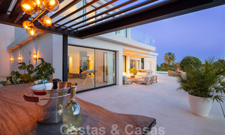 Modern Mediterranean design villa for sale with panoramic sea views in Cascada de Camojan, Golden Mile, Marbella 34322 
