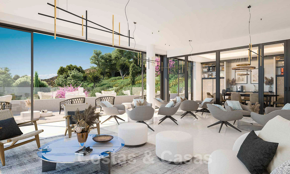 Modern new build villas for sale with panoramic sea views, in a gated resort with clubhouse and amenities in Marbella - Benahavis 34328