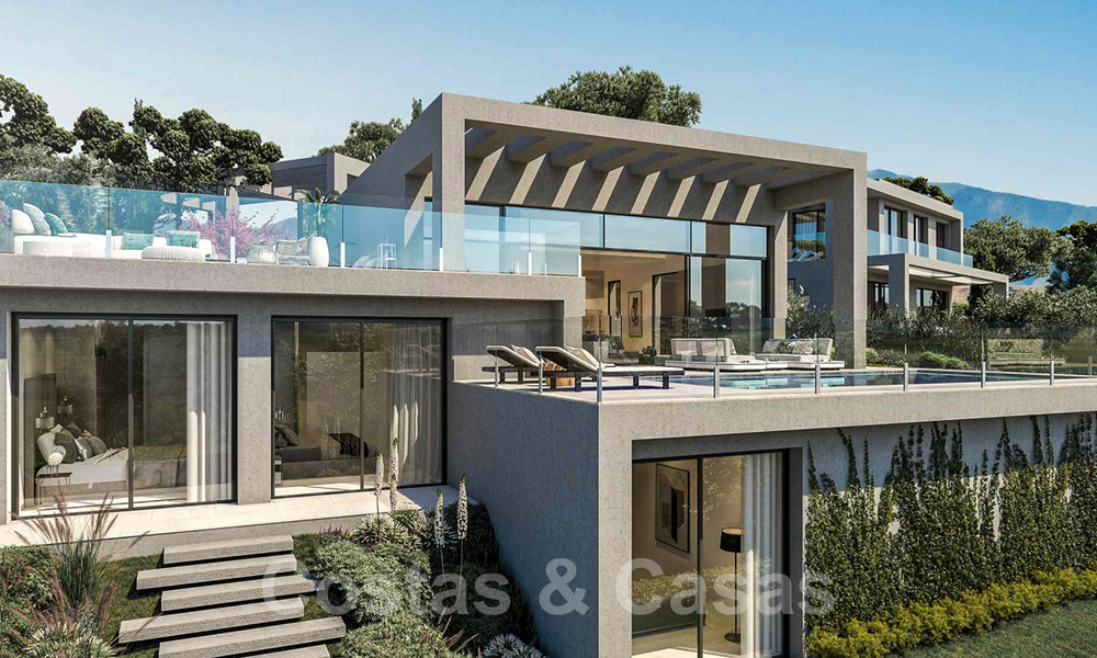 Modern new build villas for sale with panoramic sea views, in a gated resort with clubhouse and amenities in Marbella - Benahavis 34346