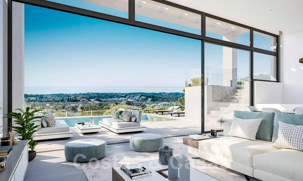 Modern new build villas for sale with panoramic sea views, in a gated resort with clubhouse and amenities in Marbella - Benahavis 34348
