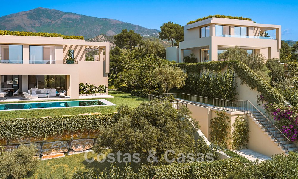 Modern new build villas for sale with panoramic sea views, in a gated resort with clubhouse and amenities in Marbella - Benahavis 63710