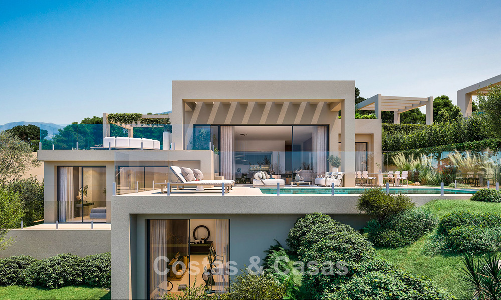 Modern new build villas for sale with panoramic sea views, in a gated resort with clubhouse and amenities in Marbella - Benahavis 63712