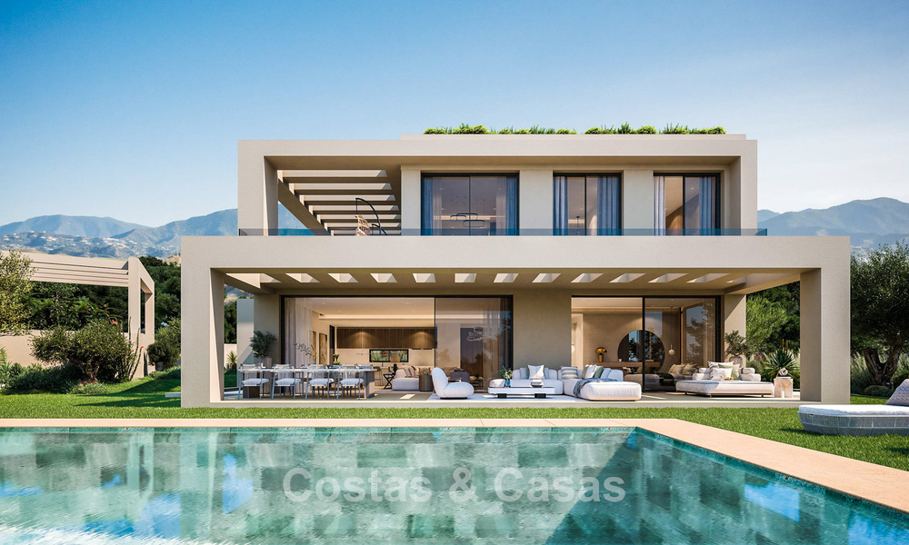 Modern new build villas for sale with panoramic sea views, in a gated resort with clubhouse and amenities in Marbella - Benahavis 63713