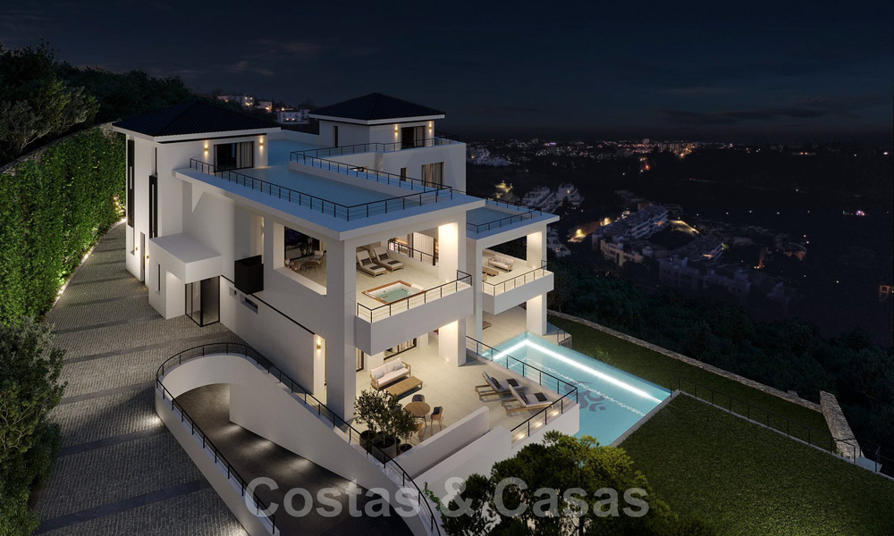 Exclusive and high-tech modern style villa with panoramic sea views for sale, in a prestigious urbanization in Benahavis - Marbella. Completed. 34461