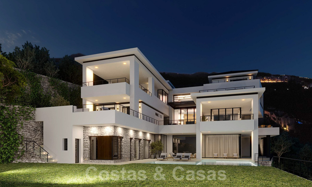 Exclusive and high-tech modern style villa with panoramic sea views for sale, in a prestigious urbanization in Benahavis - Marbella. Completed. 34462