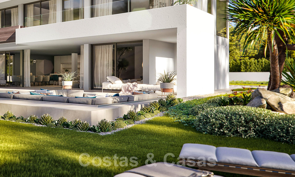 New modern luxury villas for sale with stunning panoramic sea views along the coastline to the African coast in Manilva on the Costa del Sol 34710