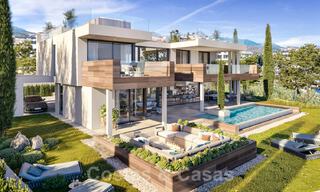 Modern luxury villas for sale with open panoramic sea views to the African coast for sale in Manilva on the Costa del Sol 34730 