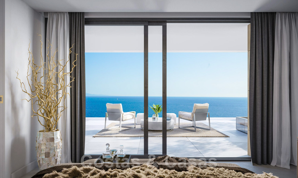 Modern luxury villas for sale with open panoramic sea views to the African coast for sale in Manilva on the Costa del Sol 34737
