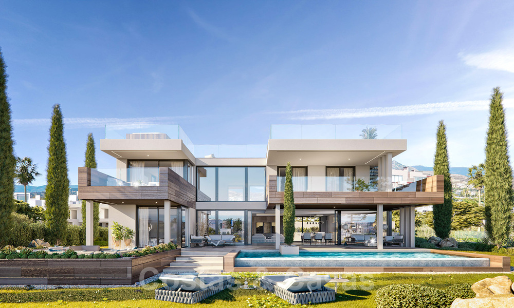 Modern luxury villas for sale with open panoramic sea views to the African coast for sale in Manilva on the Costa del Sol 34739