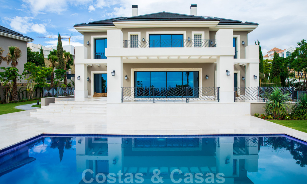 Newly built villa for sale in a contemporary classic style with sea views in a five star golf resort in Marbella - Benahavis 34941