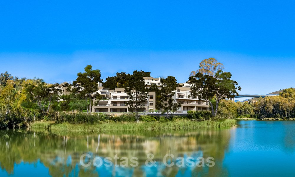 Modern luxury apartments for sale on an idyllic lake with panoramic views in Nueva Andalucia - Marbella. NEW PHASE. 34976