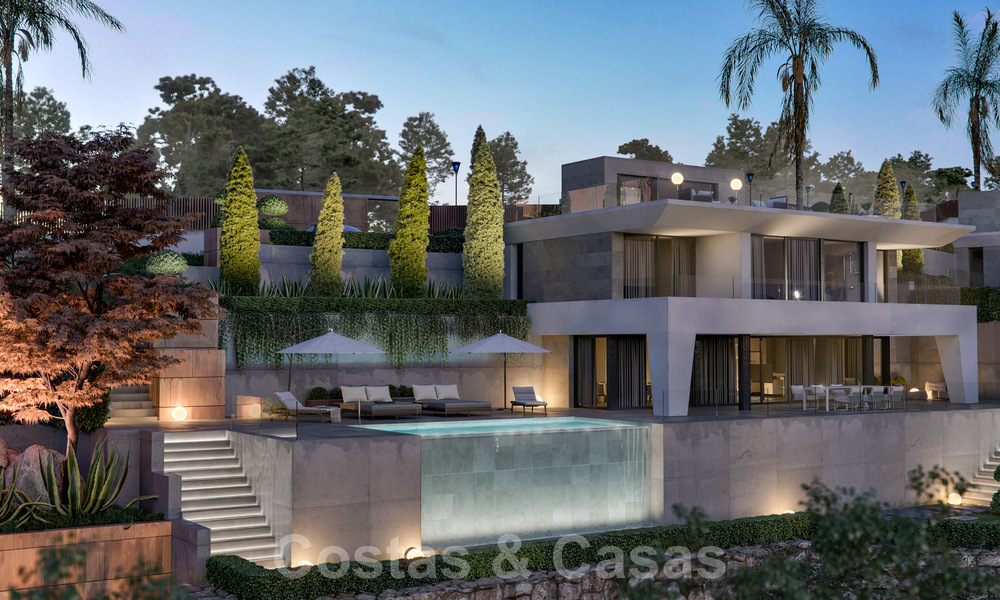 Modern newly built luxury villas for sale with a huge terrace and beautiful panoramic sea views on the Costa del Sol 35202