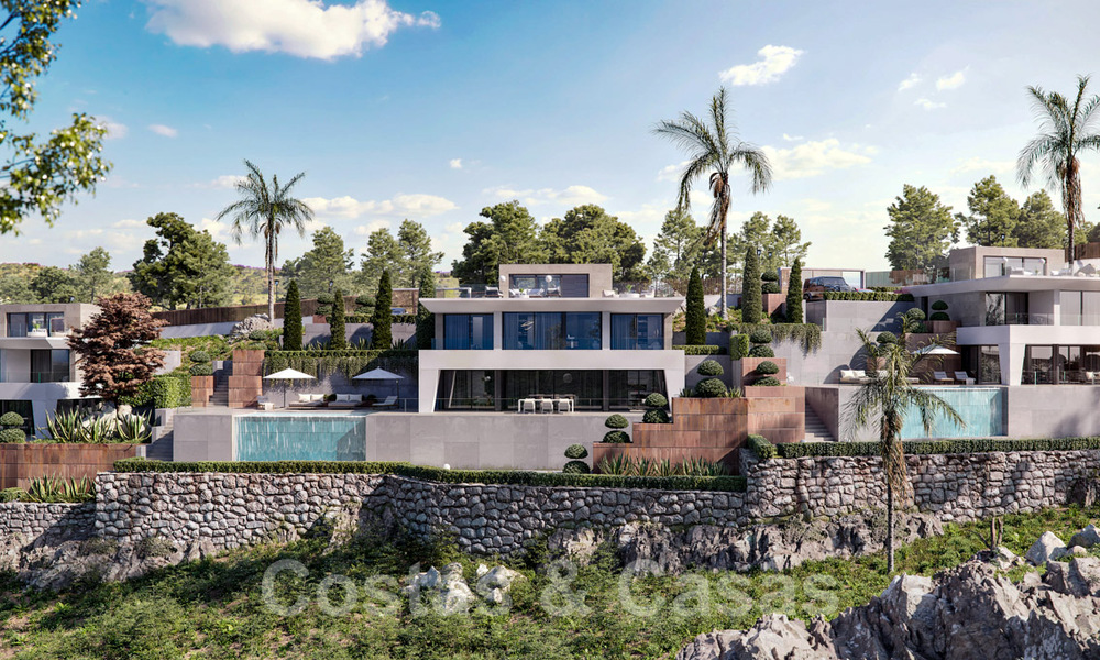 Modern newly built luxury villas for sale with a huge terrace and beautiful panoramic sea views on the Costa del Sol 35203