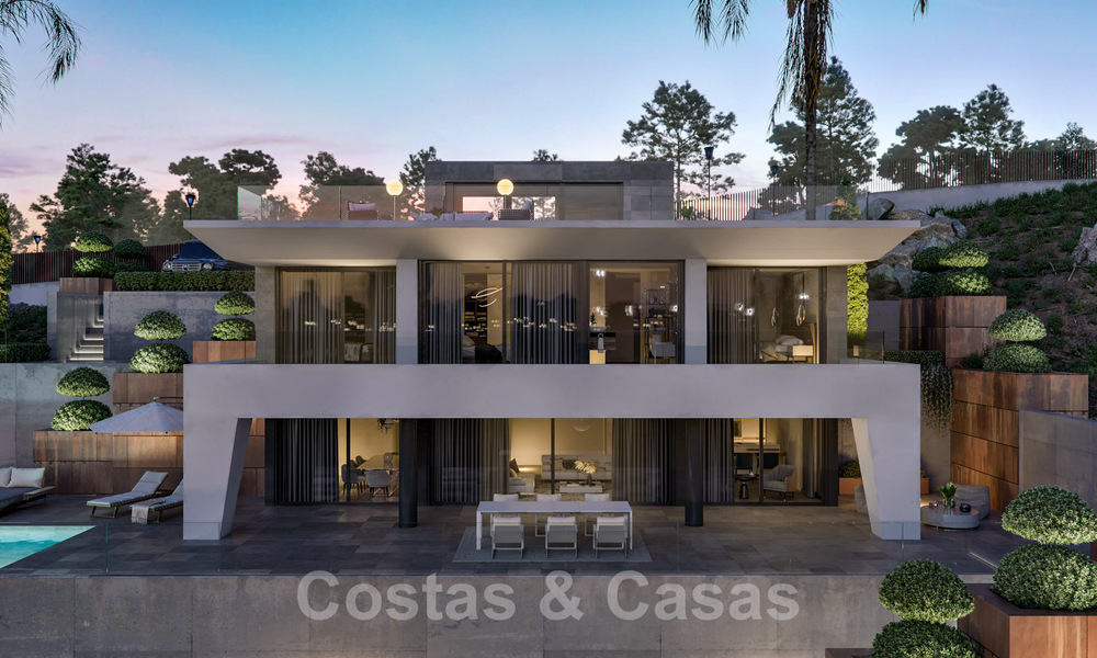 Modern newly built luxury villas for sale with a huge terrace and beautiful panoramic sea views on the Costa del Sol 35205