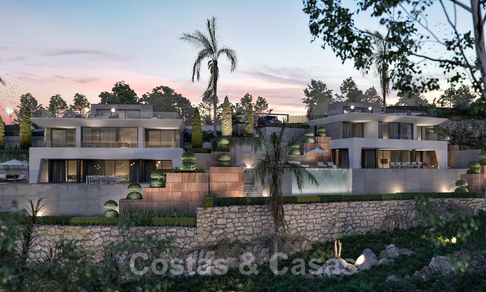 Modern newly built luxury villas for sale with a huge terrace and beautiful panoramic sea views on the Costa del Sol 35209