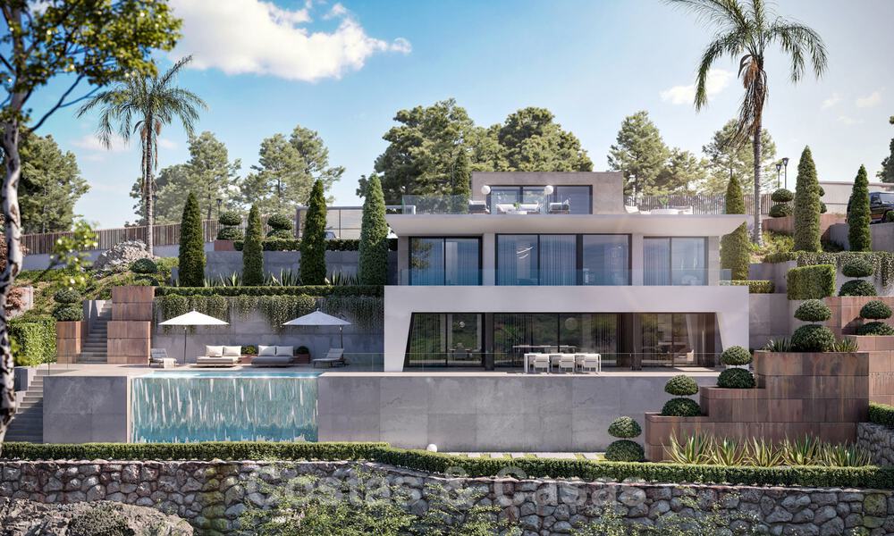 Modern newly built luxury villas for sale with a huge terrace and beautiful panoramic sea views on the Costa del Sol 35211