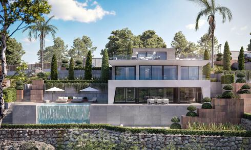Modern newly built luxury villas for sale with a huge terrace and beautiful panoramic sea views on the Costa del Sol 35211