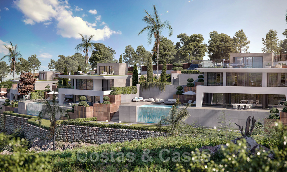 Modern newly built luxury villas for sale with a huge terrace and beautiful panoramic sea views on the Costa del Sol 35214