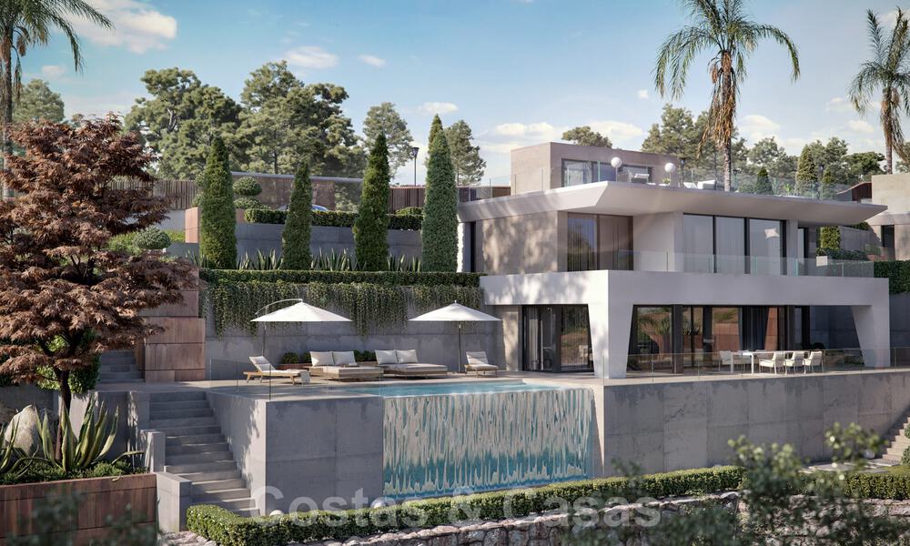 Modern newly built luxury villas for sale with a huge terrace and beautiful panoramic sea views on the Costa del Sol 35215
