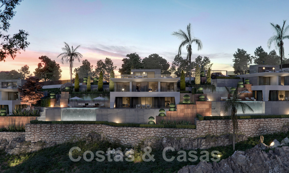 Modern newly built luxury villas for sale with a huge terrace and beautiful panoramic sea views on the Costa del Sol 35216