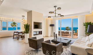 Contemporary renovated frontline beach Penthouse for sale with panoramic sea views on the New Golden Mile between Marbella and Estepona 35307 