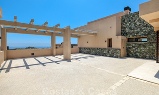 New penthouse with panoramic coastal views for sale in a beautiful mountainside estate, Benahavis, Marbella. Ready to move in. 35453 