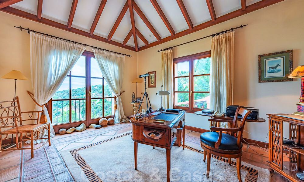 Stylish rustic luxury villa for sale with stunning sea views in the exclusive La Zagaleta Golf Resort, Benahavis - Marbella 36283