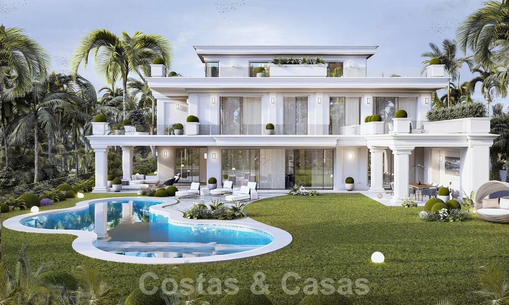 Modern - classic style new luxury villas for sale on the prestigious Golden Mile in Marbella 36380