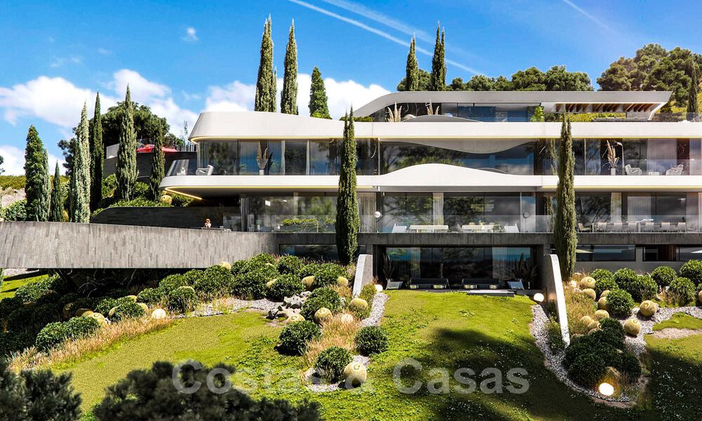 Spectacular designed newly built villa for sale with panoramic views of the golf, lake, mountains and the sea, in a gated golf resort in Benahavis - Marbella 36632