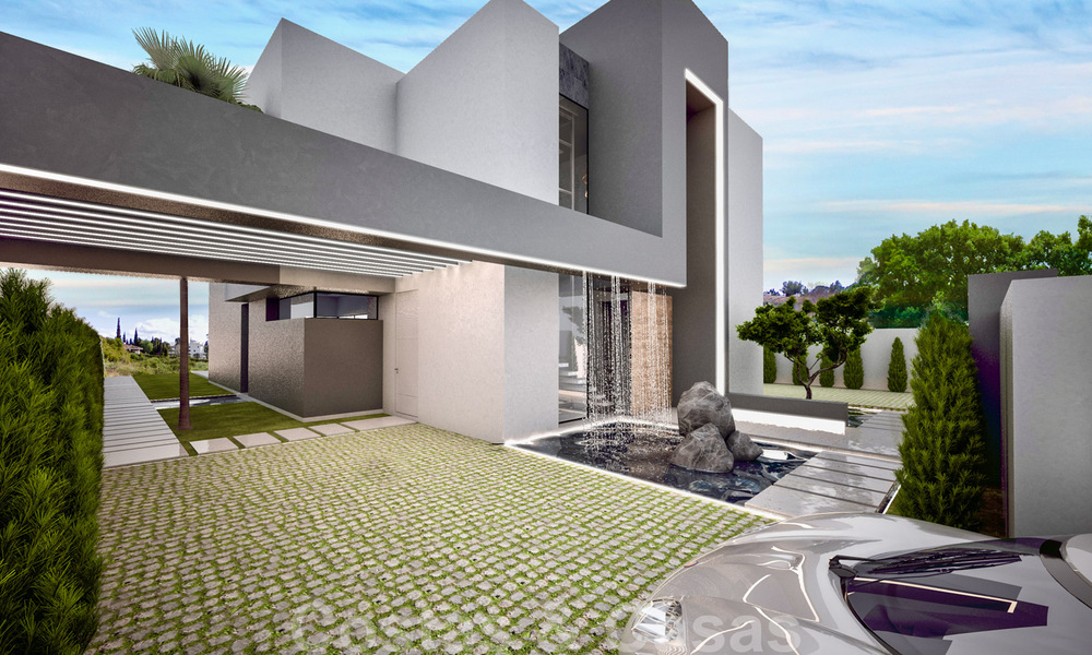 Modern and contemporary villas under construction for sale, a stone's throw from the golf course located in Marbella - Estepona 37015